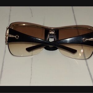 Authentic Gucci GG2711/S Strass Shield Sunglasses Y2K Horsebit Brown Gradient